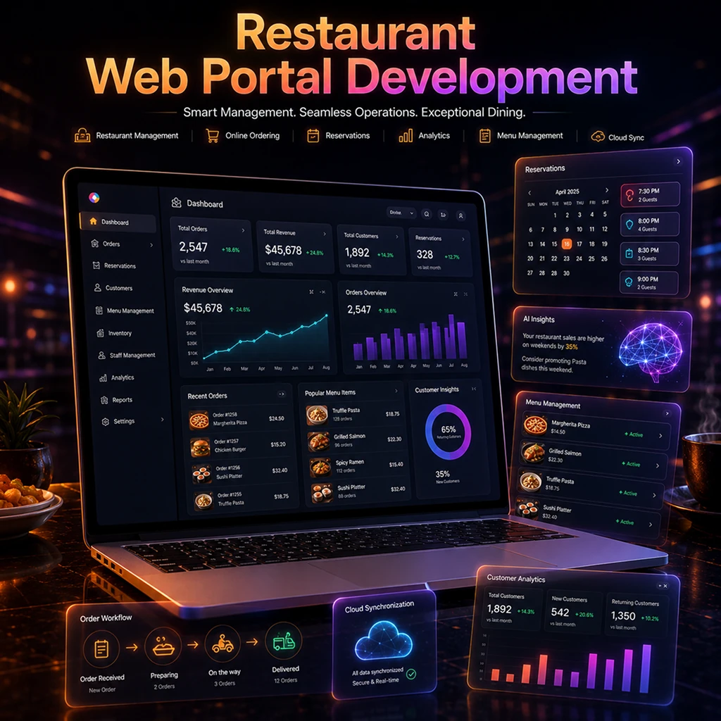 Restaurant web portal development services